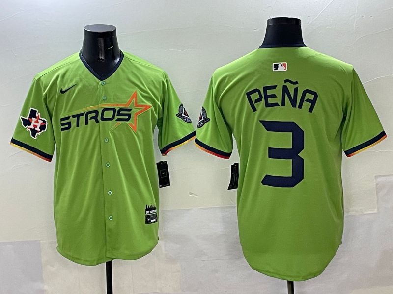 Men Houston Astros 3 Pena Green three generations Joint Name 2025 Nike MLB Jersey style 9